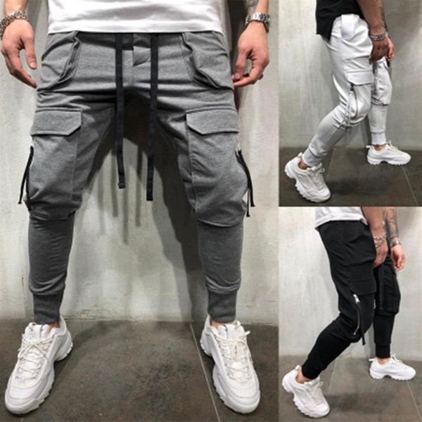 Pantaloni Harem da uomo Pantaloni Hip Hop Patchwork Pantaloni maschili Tasca cargo Pantaloni con cerniera Pantaloni sportivi Harajuku Pantaloni slim179a