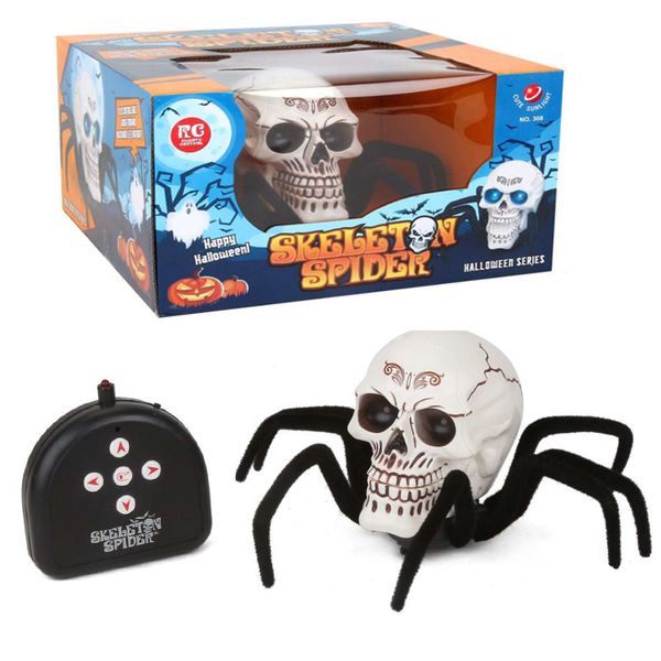 Halloween brinquedos criativo assustador truque brinquedo crânio aranha luz controle remoto sem fio elétrico 230919