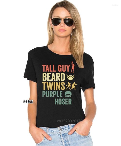 T-shirt da donna Stampa Divertente Regalo perfetto per i bambini Maglietta Amico-TALL GUY BEARD TWINS VIOLA HOSER