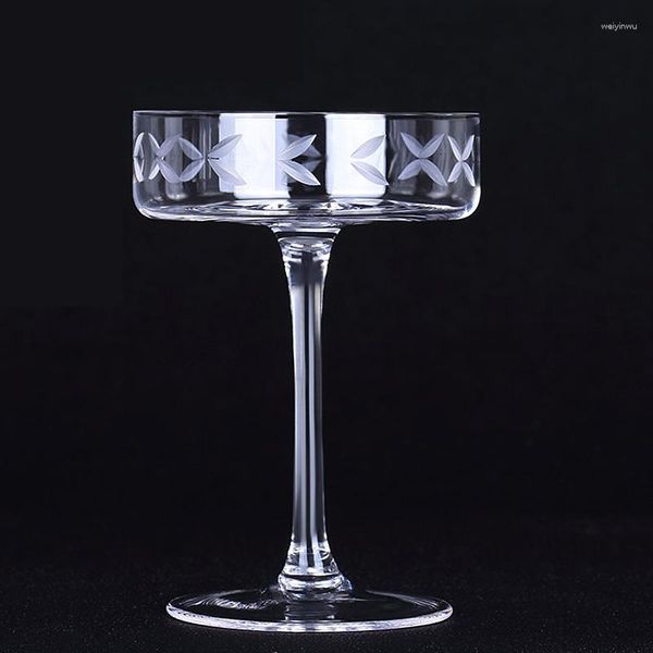 Weingläser Europa Flaches klassisches Cocktailglas Bleifreier Kristallkreuzschnitt getrockneter Martinibecher Margaret Goblet