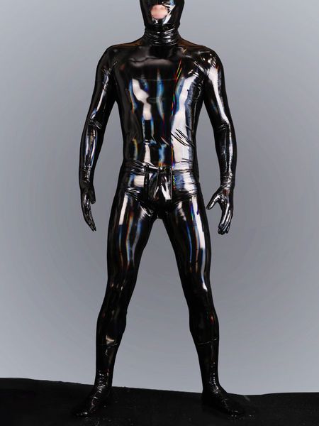 Man Cosplay Maid Latex Amônia Catsuit Pvc Men trajes club zentai elástica alta brilhante Bodybodysuit shapewear shapewear