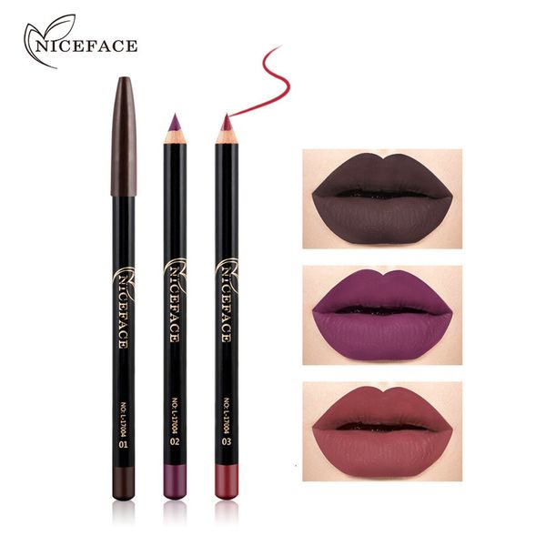 Batom 12 Cores Caneta Cosmética Matte Pigmentos de Longa Duração À Prova D 'Água Lady Charming Lip Liner Contour Maquiagem Ferramenta 230920