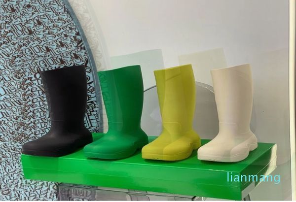 Moda clássica feminina botas de sola grossa borracha geléia fábrica sapatos de chuva tamanho inteiro