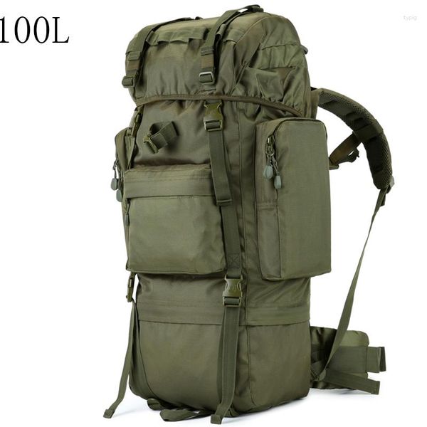 Рюкзак 100л большой емкости для мужчин в стиле милитари, высокое качество, водонепроницаемые утолщенные оксфордские рюкзаки, дорожная сумка с дождевиком
