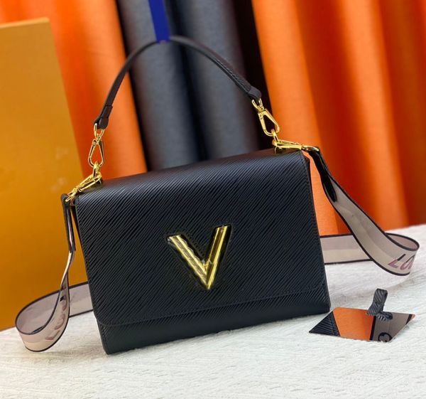 Высококачественная кожаная дизайнерская сумка на плечо с V-образным замком и цепочкой с клапаном, женская сумка через плечо 2023, новый стиль