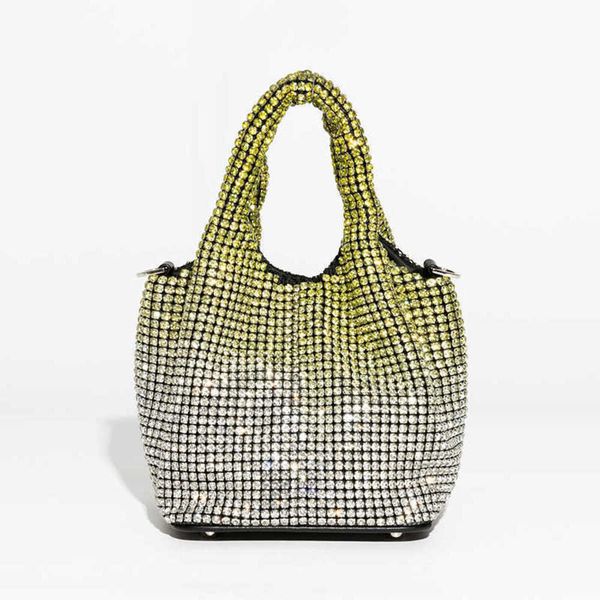 Borse da donna da sera con diamanti di lusso Borse a tracolla con tracolla in rete di cristallo con pannelli di design Borsa a tracolla con glitter Borsa piccola 230214