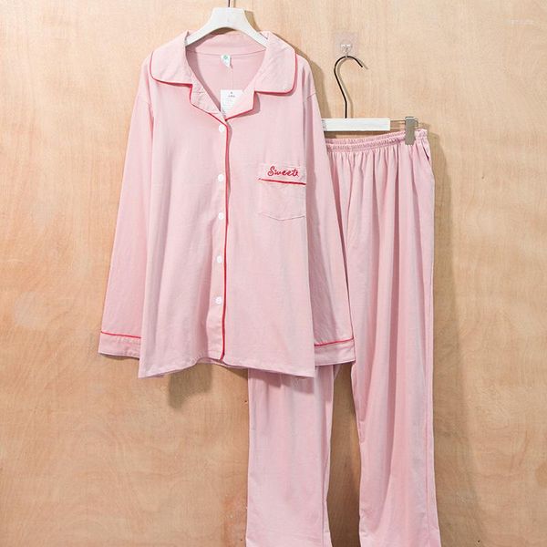 Damen-Nachtwäsche, Baumwoll-Pyjama-Set, Femme, 2-teilig, Hemdhose, Knopfleiste, Heimkleidung, lässige Intimwäsche, große Größe 6XL, Pyjama-Anzug