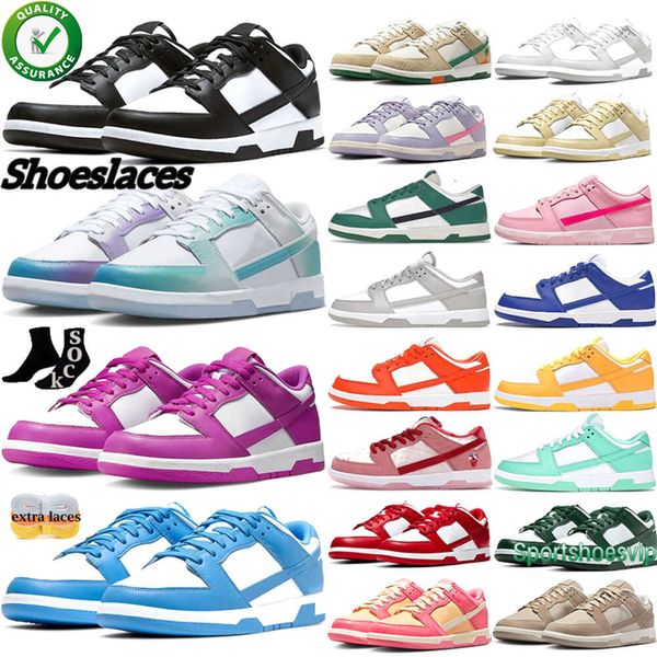 Bester Preis Männer Casual Panda Schuhe Low Designer Skate Schwarz Weiß Unc Grau Nebel Medium Olive Triple Pink Pandas Hochwertige Herren Sport Sneakers Trainer Größe 36-47