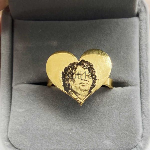 Кольца Обручальные кольца Custom Po Персонализированные кольца из нержавеющей стали Романтическое кольцо в форме сердца для женщин Ювелирные изделия Подарки 230901 x0920