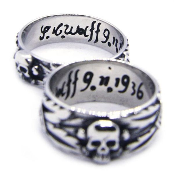 2 pz / lotto dimensione 6-13 Anello unisex con teschio freddo in acciaio inossidabile 316L Gioielli di moda Design personale Na Skull Ring320s