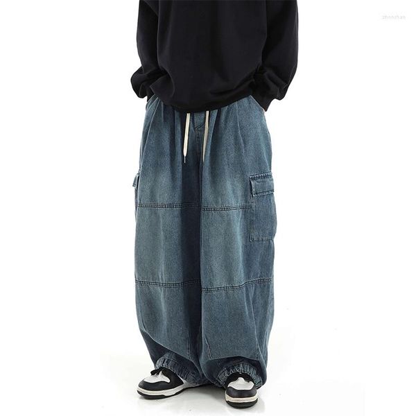 Männer Hosen Herbst Winter Hip Hop Y2K Lose Beiläufige Jeans Männer Street Style Trend Mode Tasche Denim Männlichen Vintage patchwork Hose