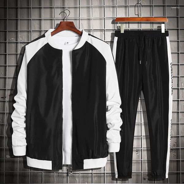 Männer Jacken Marke männer Sets Casual Männer Trainingsanzug 2 Stück Set 2023 Frühling Herbst Jacke Hosen Mode Sport Anzug street Hip Hop