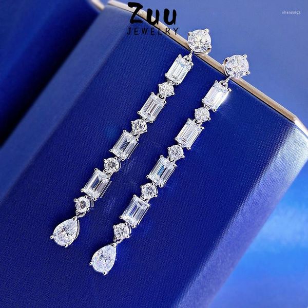 Brincos de garanhão 2023 925 prata esterlina de alto carbono diamante em forma de pêra pingente festa de casamento jóias presentes