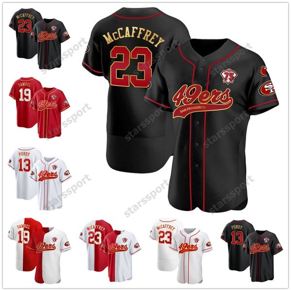 Christian McCaffrey Baseball Trikot Brock Purdy Niners Trey Lance Nick Bosa George Kittle Deebo Samuel Fred Warner Jerry Rice Joe Montana Talanoa Hufanga