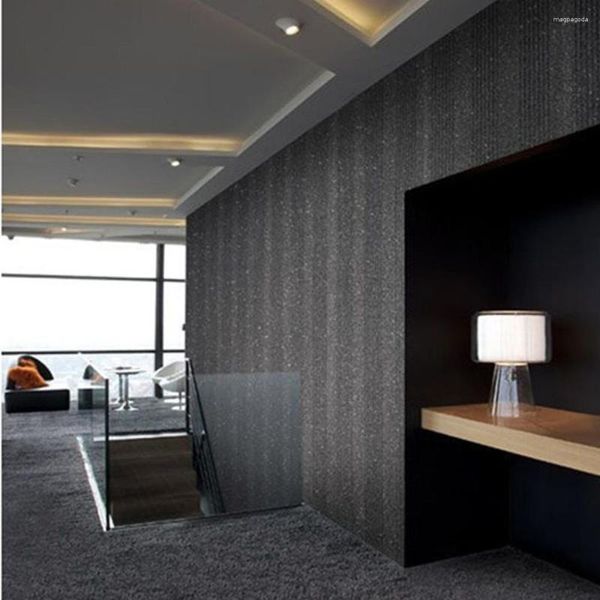 Papéis de parede MYWIND Natural Luxury Vermiculite MP1301 Black Silver Mica Papel de parede para Home Office El Room Wallcoverings