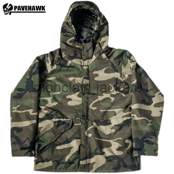 Casacos de Trench Masculinos Woodland Inverno Jaqueta Ao Ar Livre Homens Camuflagem Casaco Impermeável Windbreak Masculino Tático Militar Com Capuz Outwear ECWCS PARKA J230920