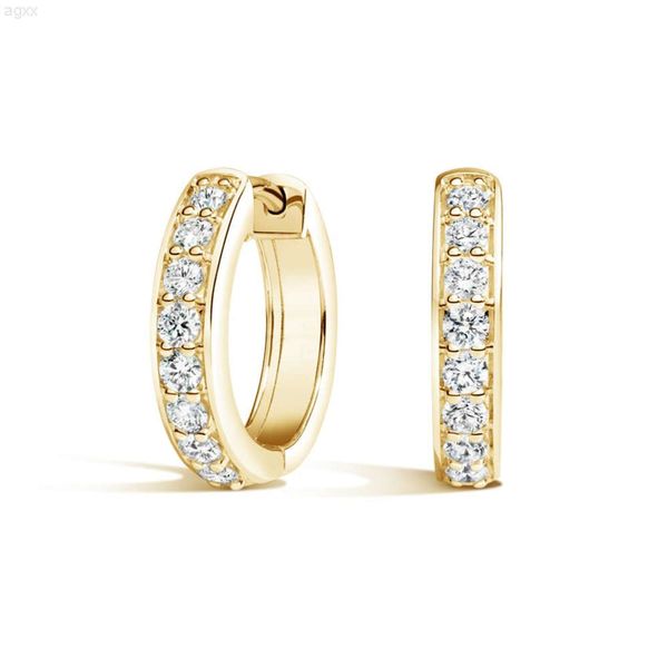 Orecchini in oro massiccio 18 carati d Colore Vvs Orecchini Huggie con diamanti naturali Gia da 1,5 ct per donna