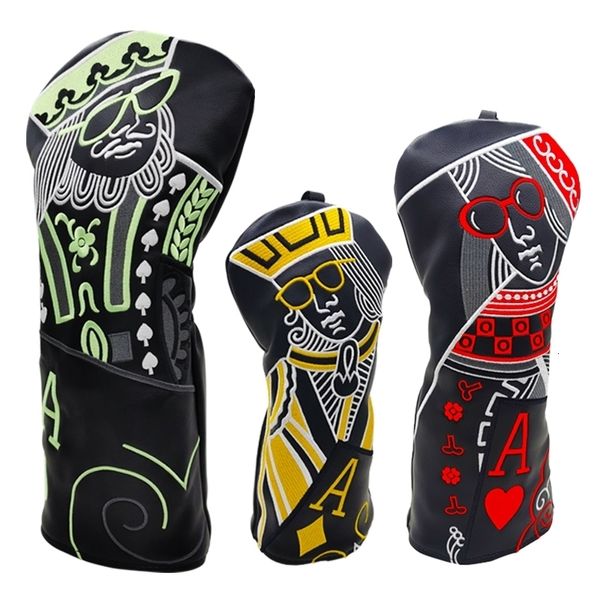 Outros produtos de golfe Reis, rainhas e cavaleiros Golf Club Wood Headcovers Driver Fairway Woods Hybrid Cover Pographing em espécie entrega rápida 230919