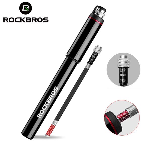 Pompe per bici ROCKBROS Pompa per bicicletta Mini 150 PSI Lega di alluminio portatile con manometro Gonfiatore Pompa per pneumatici da ciclismo Presta MTB 230919