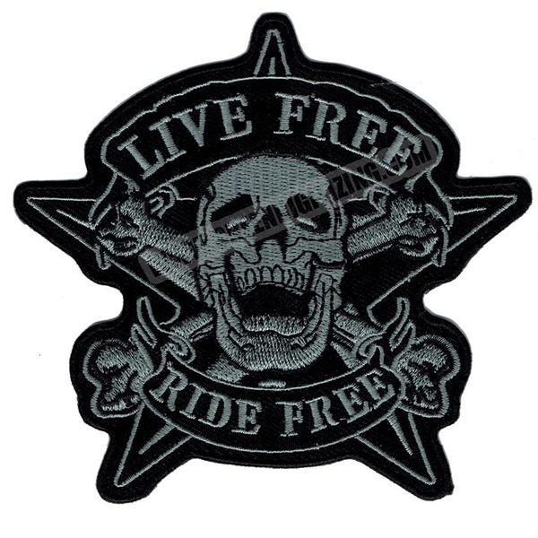 Originale Skull LIVE RIDE Moto Biker Vest Patch SOA Patch ricamata Rider Punk Badge G0378 278d