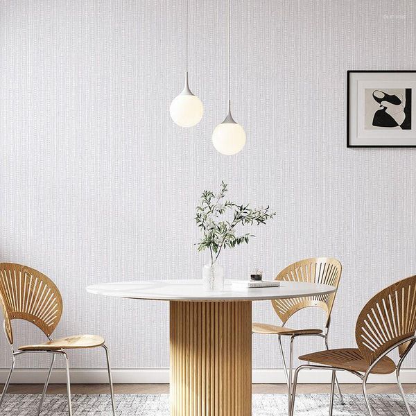 Wallpapers moderno simples cor pura listrado papel de parede 3d estéreo linho quarto sala de estar fundo nórdico