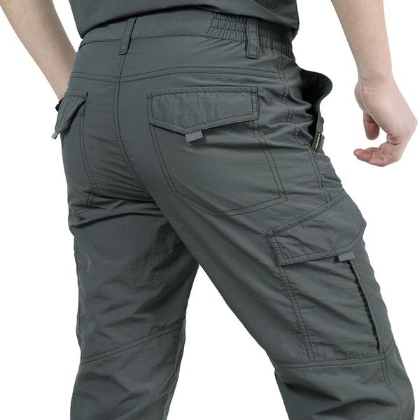 Calças masculinas verão casual leve exército militar calças compridas masculino impermeável secagem rápida carga camping macacão tático respirável 230919