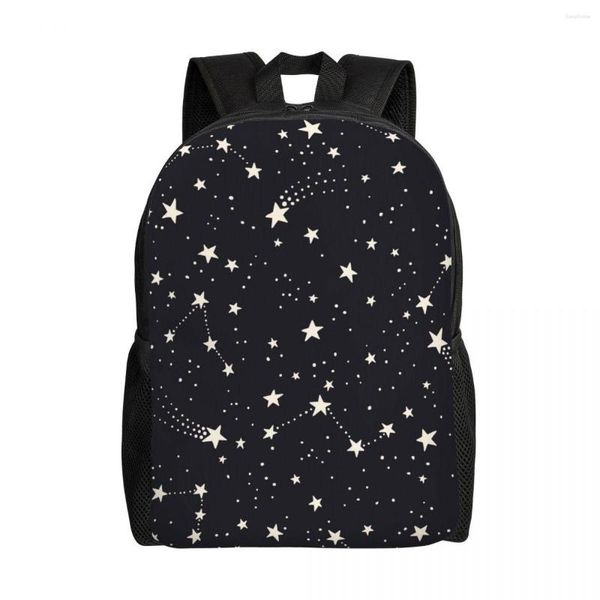 Mochila saco escolar 15 polegadas laptop casual ombro bagpack viagem noite espaço céu com estrelas mochila