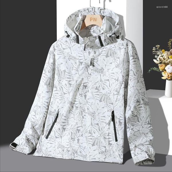 Jaquetas masculinas casal roupas na moda camuflagem impresso casacos impermeáveis primavera outono com capuz windcheater esportes ao ar livre casual