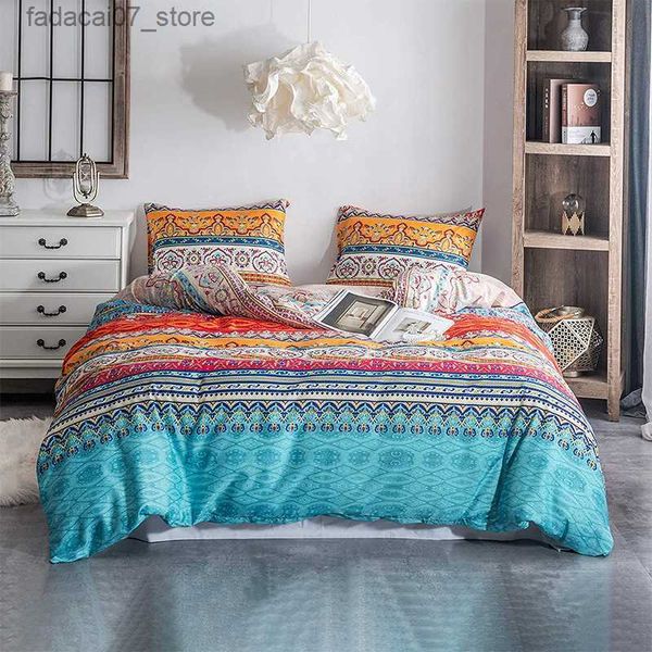 Conjuntos de cama Bohemian Bed Linen Geométrica Simples 4 peças Conjunto Folha Quilt Cover Cama 3 peças Plus Size Lençóis Conjuntos com S Case Q230920