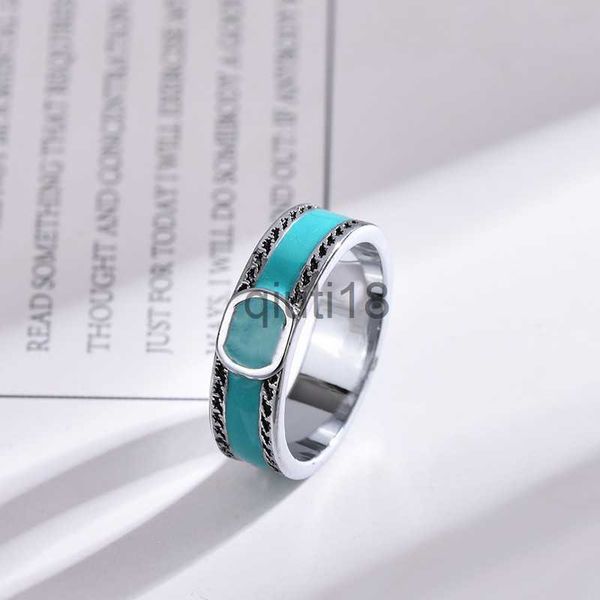 Bandringe Designer-Ring Paar Schwanengrüne Epoxidringe Hochwertiger versilberter Ring Trend passendes Angebot x0920