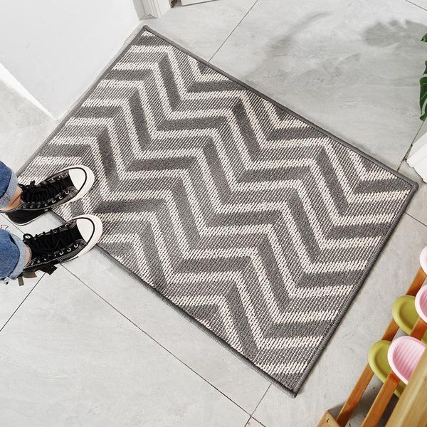 Erkekler Nordic Door Mat Geometrik Giriş Kat Basit Emici Slip Slip Toz Çıkarma Aşınma Dayanıklı Halı