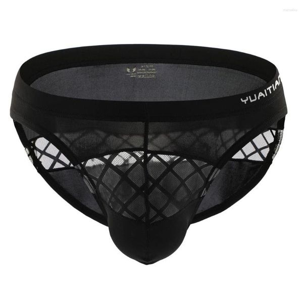 Mutande Slip da uomo Intimo bikini estremamente sottile Maglia a vita bassa Trasparente Tinta unita Traspirante Costume da bagno corto