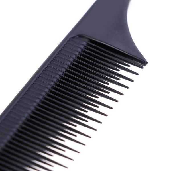 Profesyonel ısıya dayanıklı salon siyah metal pim kuyruğu antistatik tarak kesme tarak saç fırçaları saç bakımı j2712 zz