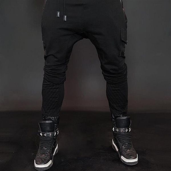 Pantaloni da jogging da uomo Pantaloni Harem moda casual di alta qualità Pantaloni sportivi da uomo per sport all'aria aperta Pantaloni da allenamento neri Hip Hop238e