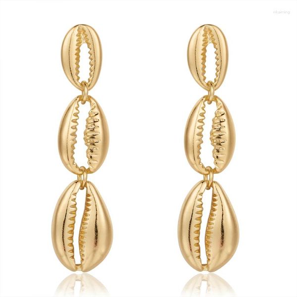 Baumeln Ohrringe Shell Quasten Vintage Boho Gold Farbe Seestern Anhänger Tropfen Für Frauen Nachahmung Perlen Earing Kreative Geschenke