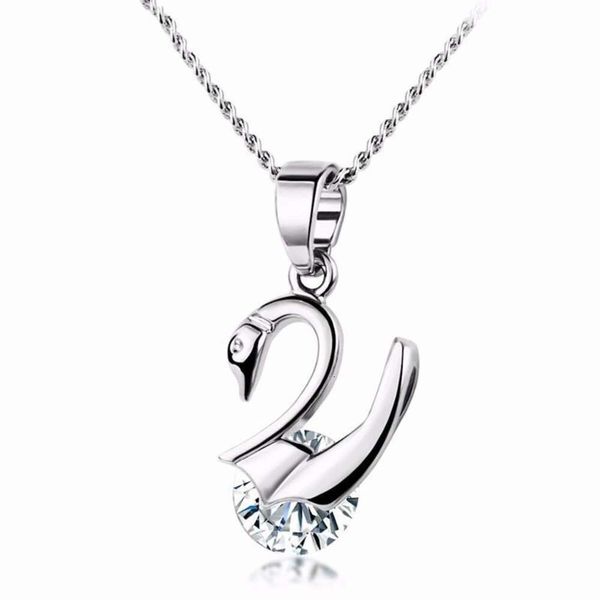 Collana con ciondolo minimalista in argento S925 con colletto a cigno, versione coreana da donna, nuova collana regalo 2023