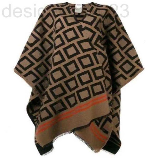 Capa feminina designer casacos casacos capa ponchos em crochê moda high-end de corte aberto lenços femininos lã caxemira cachecol outono e inverno casaco feminino