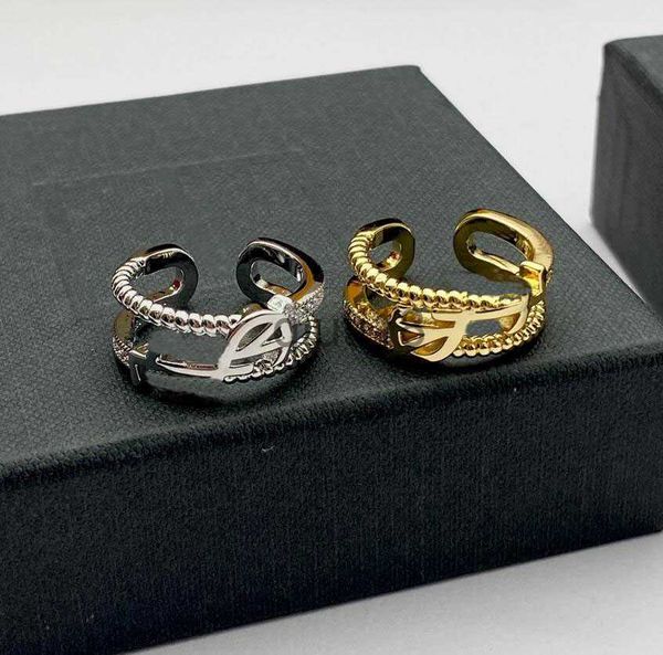 Anéis de banda moda ouro prata banhado y banda anéis bague para homens mulheres clássico designer carta anel feminino unisex casal anel festa jóias aniversário presente x0920