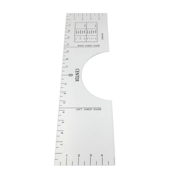 Strumento di allineamento delle magliette Guida grafica per il posizionamento delle magliette Resistente stampato UV Facile da trasportare Maglietta acrilica di due dimensioni Righello271L