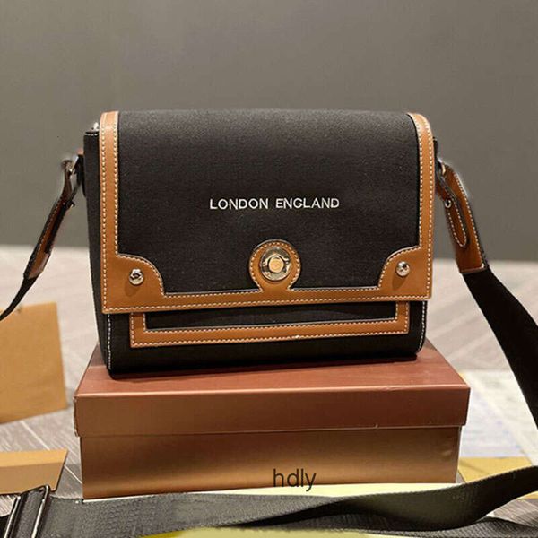 Canvas plaid messenger bag with Magnetic Buckle - Fashionable Linen Crossbody Purse for Women with Classic Letter Stripe and Clutch Wallet