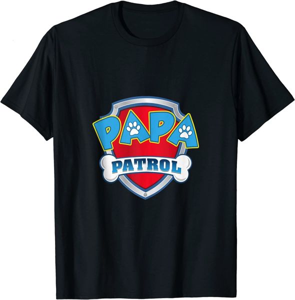 Мужские футболки Забавная рубашка PAPA Patrol — футболка в подарок на день рождения для собаки, мамы и папы. Повседневные футболки из 100% хлопка с круглым вырезом и короткими рукавами, размер S-3XL 230920