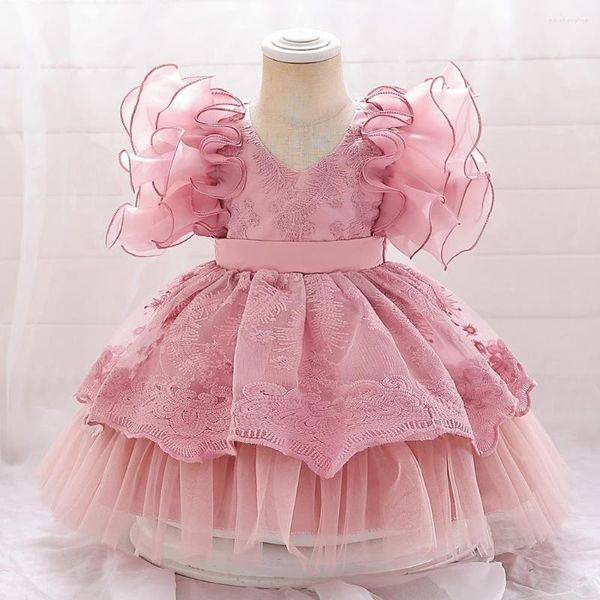 Mädchenkleider MQATZ Sommerkleid Spitze bestickt Kinder Taufe Prinzessin Kleinkind Geburtstagsfeier Kinder Taufe Weiße Babykleidung