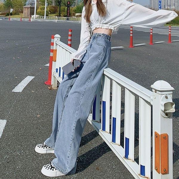 Jeans da donna Y2K Streetwear urbano vintage coreano moda fidanzato per pantaloni pantaloni larghi in denim da donna