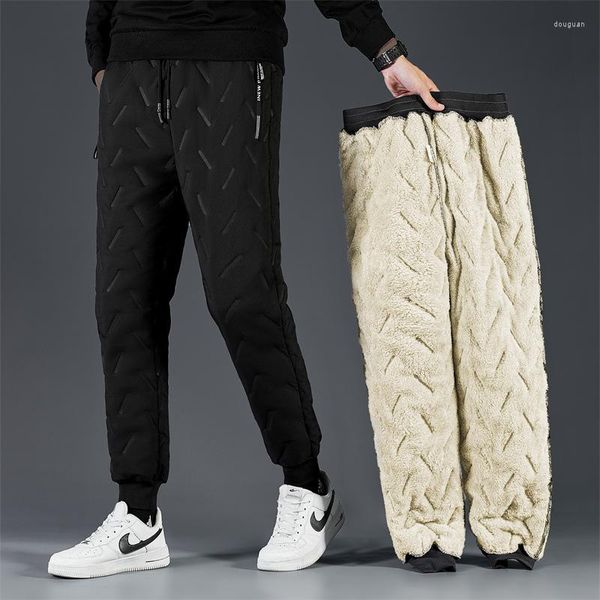 Pantaloni da uomo 120KG 7XL Fodera in pile Pantaloni caldi impermeabili invernali di grandi dimensioni Tessuto casual da ragazzo antivento 1733