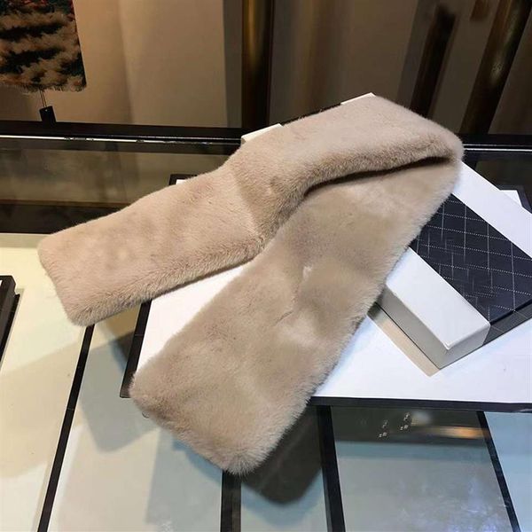 C Sciarpa Donna Autunno e Inverno Nuova Pelliccia Pelliccia di Coniglio Peluche Spessa Sciarpa Calda Tinta Unita Palla di Pelo Croce Studente Bambini237M