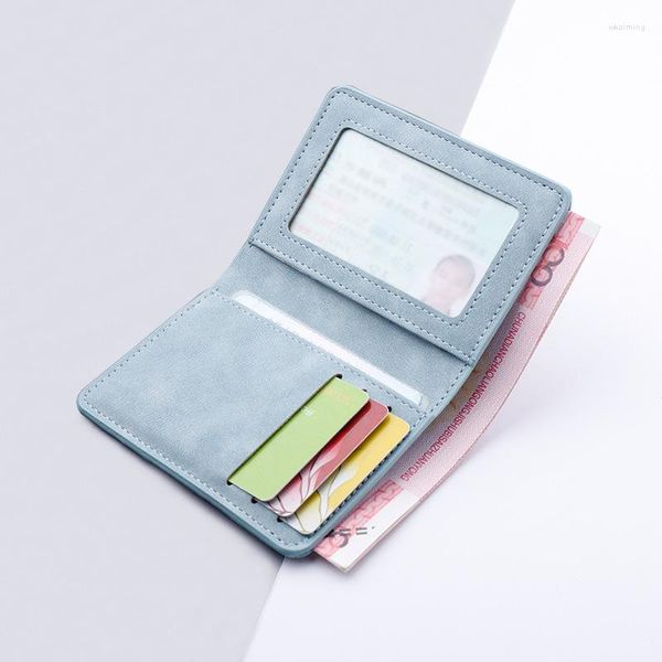 Кошельки для мужчин и женщин, однотонный маленький кошелек с держателем для удостоверений личности, сумка для нескольких карт, чехол для сертификата, складной, черный, серый