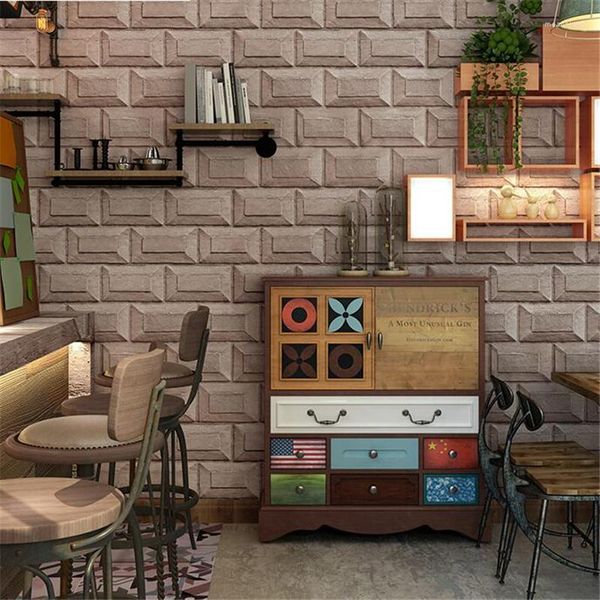 Duvar Kağıtları Wellyu Retro Retro Endüstriyel Rüzgar Çimento Tuğla Duvar Kağıdı Antik Duvar Kağıt Restoran El Giyim Mağazası 3D Papel De Parede
