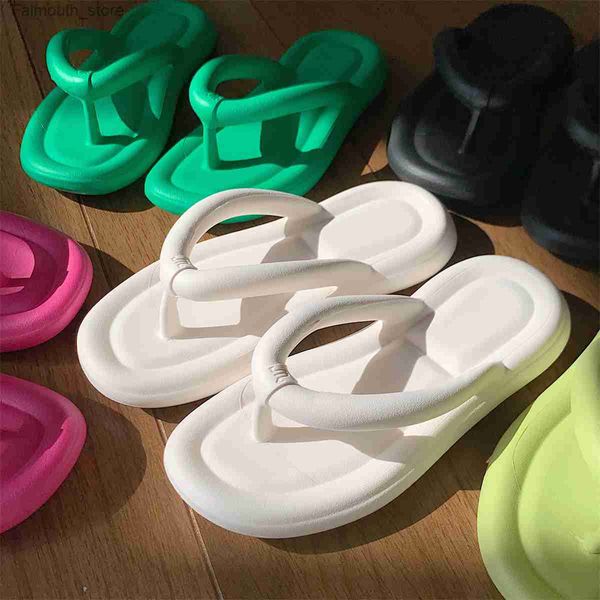 Hausschuhe SP CITY Bunte einfache feste weiche Unterseite Flip-Flops Damen Sommerurlaub Strandsandalen Atmungsaktive Harajuku Straßenhausschuhe Q230920