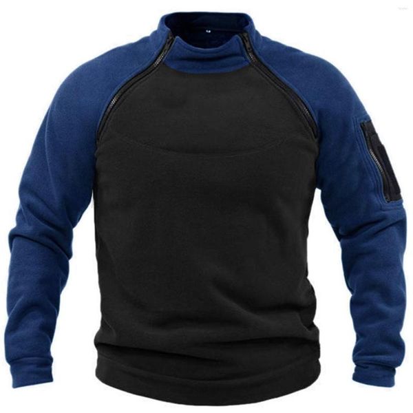 Hoodies masculinos eua tático ao ar livre jaqueta de lã polar caça moletom com zíper pulôver masculino casaco à prova de vento térmica caminhadas roupa interior