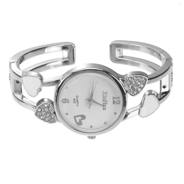 Armbanduhren Mädchen Digitaluhr Diamant Armband Chic Weiblich Perlglanz Weiß Edelstahl Mode Frauen Langlebige Dame Frau